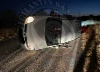 Automóvel capotou na estrada que liga Lardosa a Louriçal do Campo