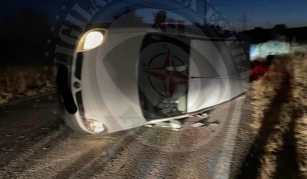 Automóvel capotou na estrada que liga Lardosa a Louriçal do Campo