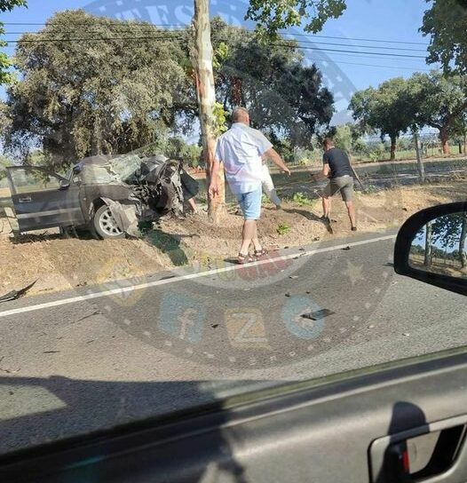 Colisão contra árvore faz um ferido grave em Ponte de Sor