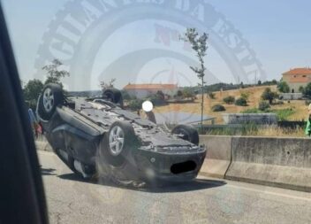 Despiste seguido de capotamento na Guarda