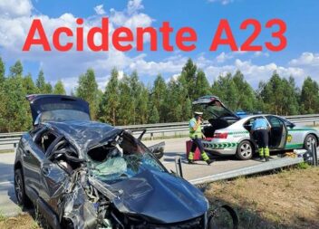Um automóvel despistou-se nesta tarde de domingo na A23, ao km 88.2, em Fratel,