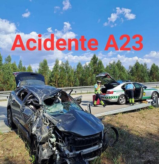 Um automóvel despistou-se nesta tarde de domingo na A23, ao km 88.2, em Fratel,