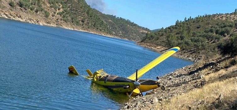Aeronave avariou no combate a incêndio em Castelo Branco