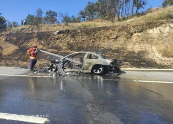 Automóvel ardeu na A25