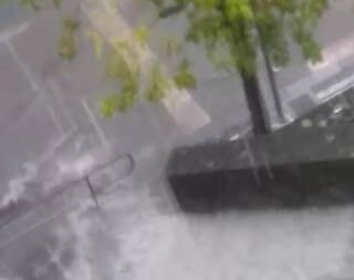 Covilhã com tarde de chuva forte