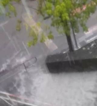 Covilhã com tarde de chuva forte