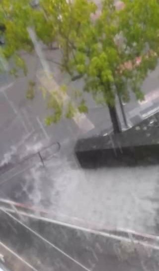 Covilhã com tarde de chuva forte