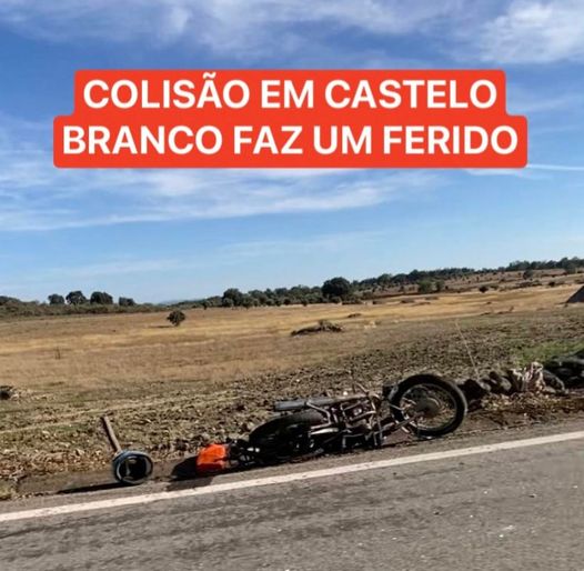 Uma colisão rodoviária entre um veículo pesado e um motociclo, na EN240