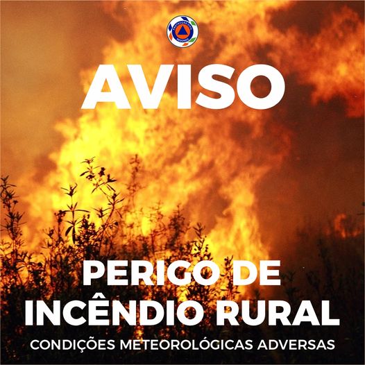 Proteção Civil alerta para perigo de incêndio na região centro