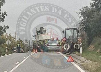 Acidente entre trator e automóvel fere mulher na EN18