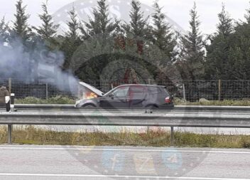Automóvel arde na A23