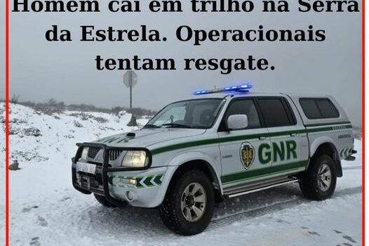 Homem caiu em trilho na Serra da Estrela. Autoridades tentam resgate.