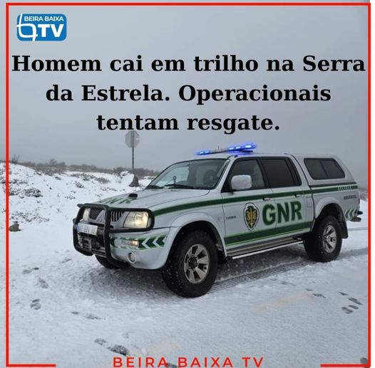 Homem caiu em trilho na Serra da Estrela. Autoridades tentam resgate.