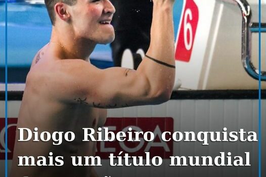 O nadador português Diogo Ribeiro sagrou-se hoje campeão mundial dos 100 metros
