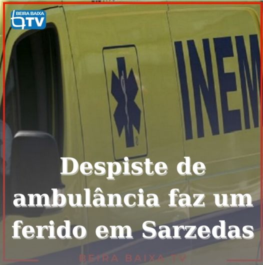 Uma ambulância doa Bombeiros sofreu um despiste rodoviário na EN233