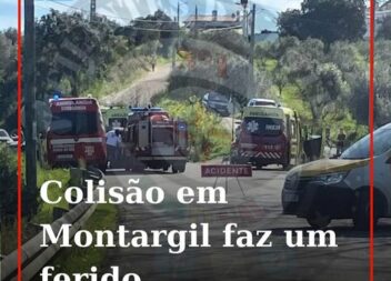 Uma colisão entre um veículo ligeiro de passageiros e um misto, na EN2, próximo