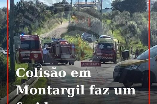 Uma colisão entre um veículo ligeiro de passageiros e um misto, na EN2, próximo