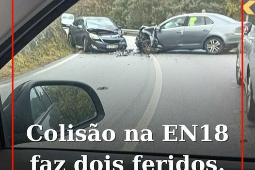 Dois feridos em acidente na EN18