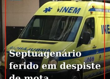 O alerta para o despiste de um motociclo na Rua Principal de Catraia Cimeira