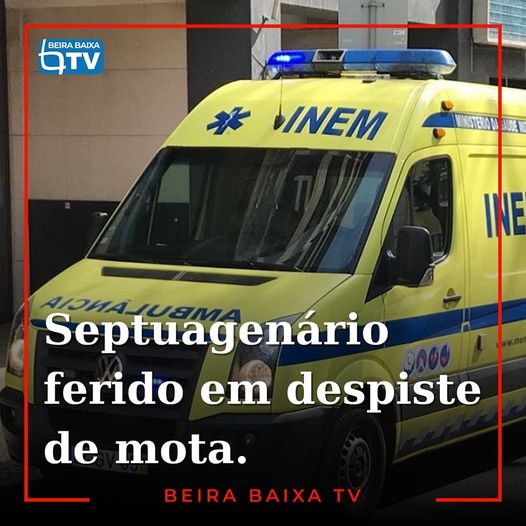 O alerta para o despiste de um motociclo na Rua Principal de Catraia Cimeira