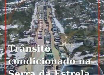 O trânsito na Serra da Estrela encontra-se parado desde a Lagoa em direção à Tor