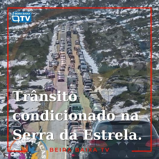 O trânsito na Serra da Estrela encontra-se parado desde a Lagoa em direção à Tor