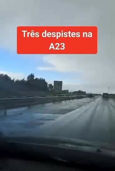Três automóveis despistam-se na A23