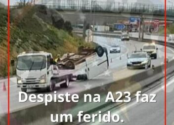 Um despiste seguido de capotamento de um veículo ligeiro, ocorreu esta manhã de