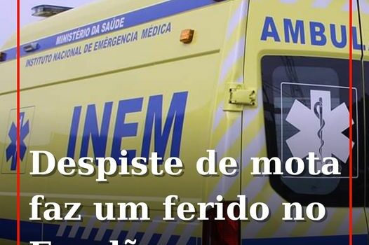 Um ferido ligeiro é o balanço de um despiste de um motociclo