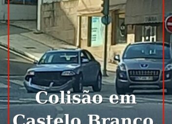 Dois automóveis colidiram há instantes na Avenida 1º de Maio, em Castelo Branco.