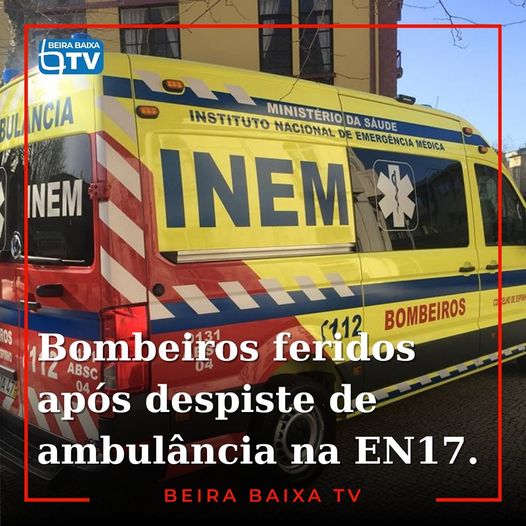 Dois feridos graves em despiste de ambulância