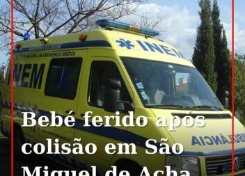 Um bebé com um mês de idade sofreu ferimentos ligeiros na sequência de uma colis
