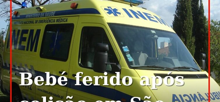 Um bebé com um mês de idade sofreu ferimentos ligeiros na sequência de uma colis