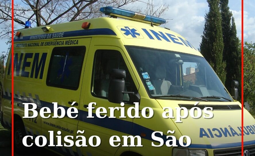 Um bebé com um mês de idade sofreu ferimentos ligeiros na sequência de uma colis
