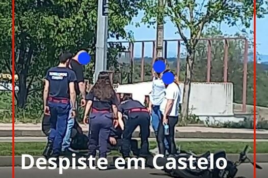 Um motociclo despistou-se junto ao Continente Modelo de Castelo Branco
