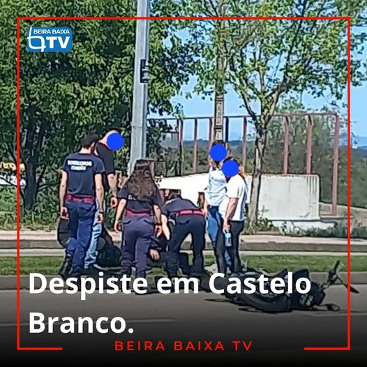 Um motociclo despistou-se junto ao Continente Modelo de Castelo Branco