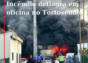 Fogo deflagra em oficina de automóveis