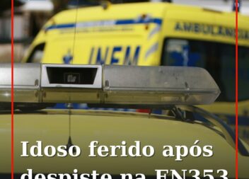 Um despiste seguido de capotamento de um veículo ligeiro de passageiros na EN353