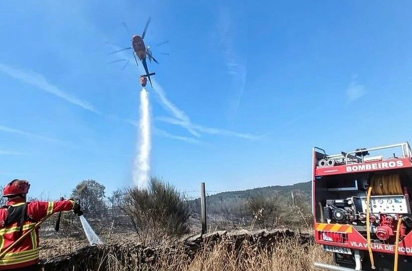 Incêndio em Nisa mobiliza dois meios aéreos. Um bombeiro ficou ferido.