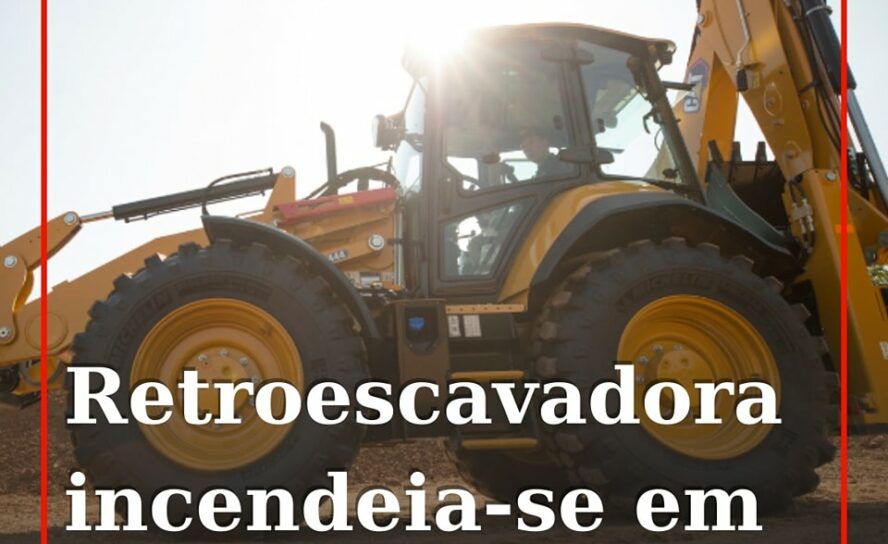 Incêndio em máquina mobiliza 20 operacionais e um meio aéreo