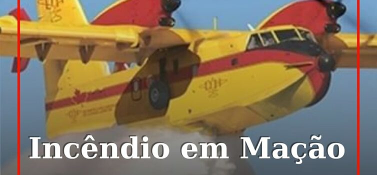 Um incêndio na Freguesia de Envendos, no concelho de Mação
