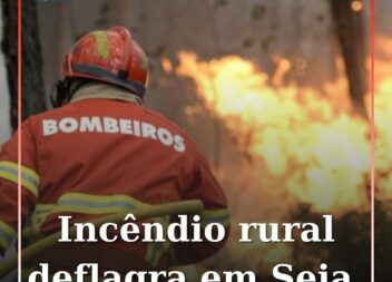 Um incêndio rural deflagrou esta tarde, em Girabolhos, no concelho de Seia