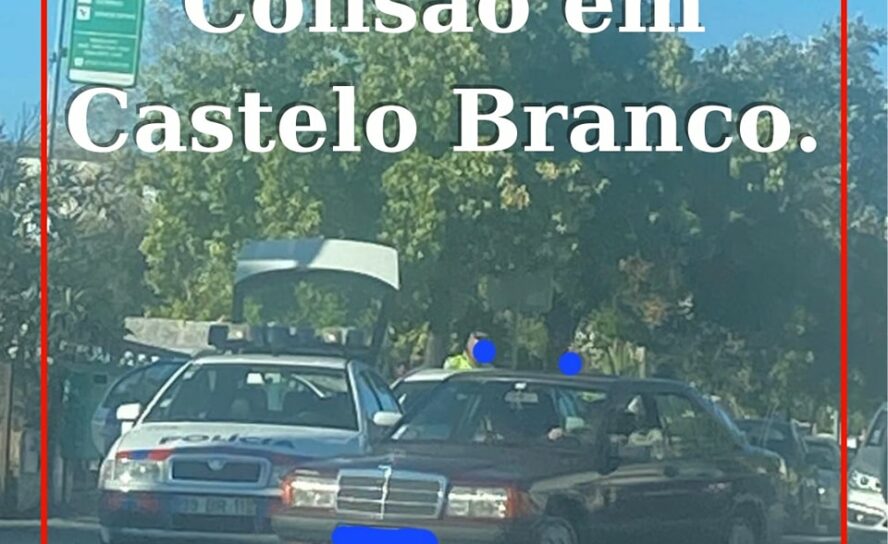 Acidente entre dois automóveis em Castelo Branco