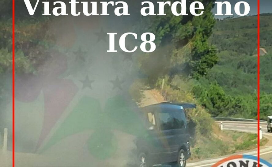 O alerta para um incêndio rodoviário num veículo ligeiro