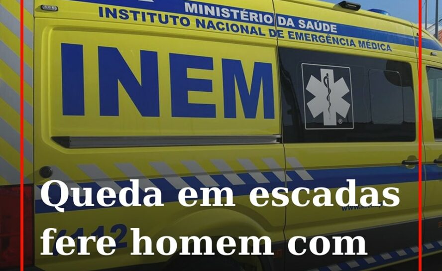 Um homem com cerca de 70 anos, caiu nas escadas da Praça de Táxis do Fundão