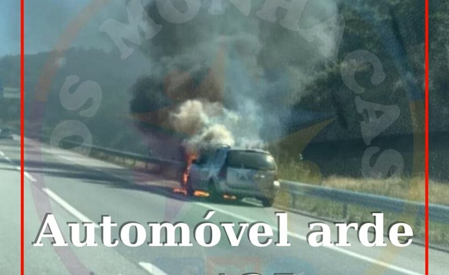Um veículo ligeiro de passageiros ardeu esta tarde na A25, ao km 161