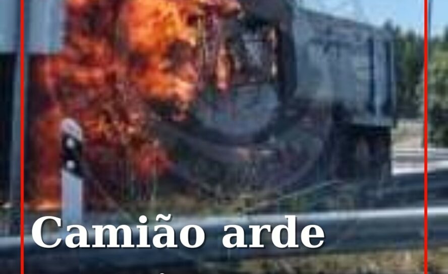 Um veículo pesado de mercadorias incendiou-se na EN118, na zona de Arez