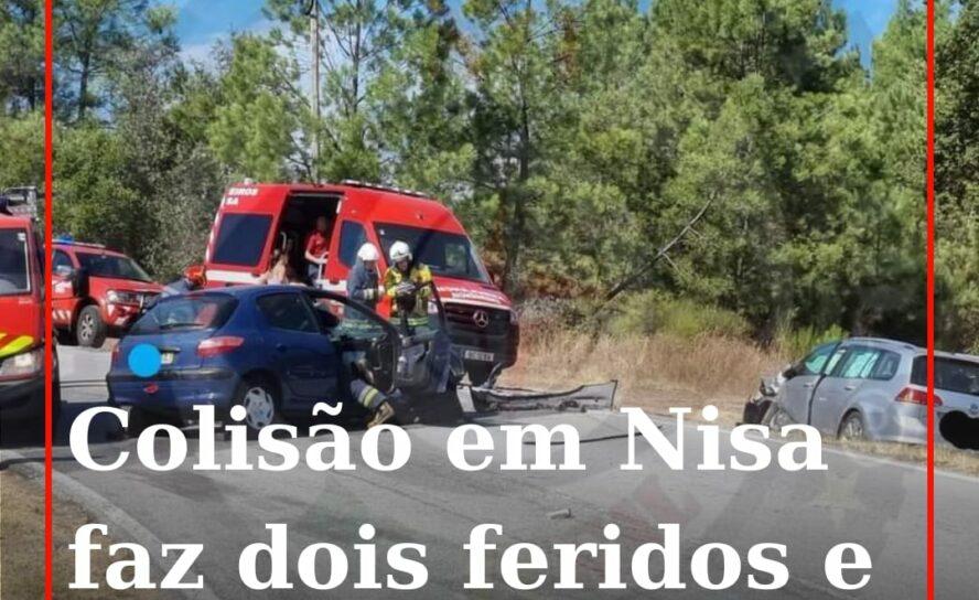 Colisão em Nisa faz dois feridos e corta EN18