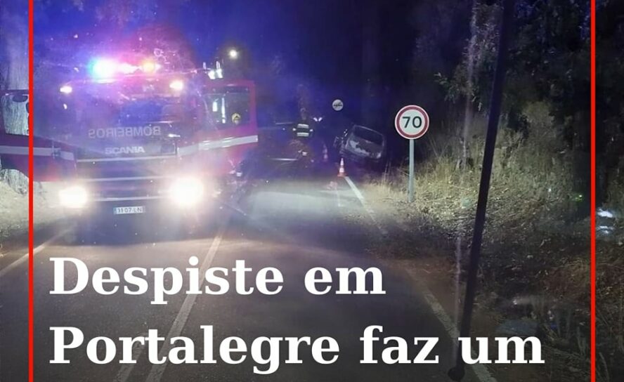 Um automóvel despistou-se e acabou por se incendiar esta madrugada de domingo na