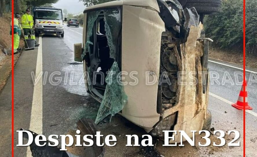 Um automóvel despistou-se violentamente esta manhã de terça-feira na EN332